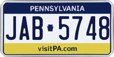 PA license plate JAB5748