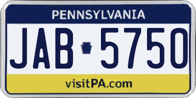 PA license plate JAB5750