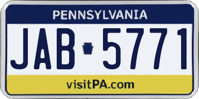 PA license plate JAB5771