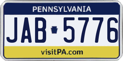 PA license plate JAB5776