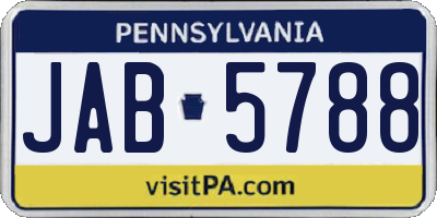 PA license plate JAB5788