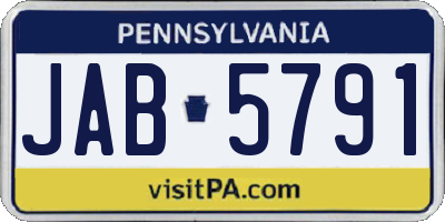 PA license plate JAB5791