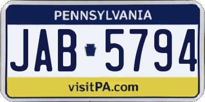 PA license plate JAB5794