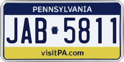 PA license plate JAB5811