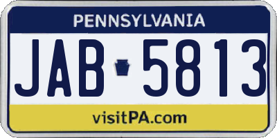 PA license plate JAB5813