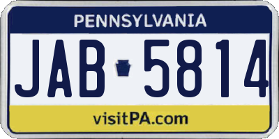 PA license plate JAB5814