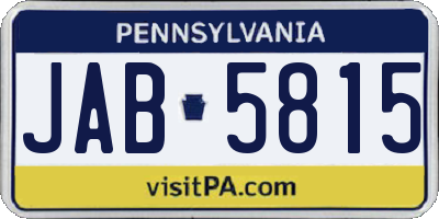 PA license plate JAB5815