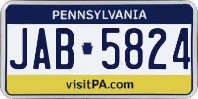 PA license plate JAB5824