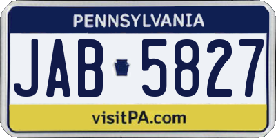 PA license plate JAB5827