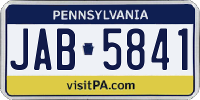 PA license plate JAB5841