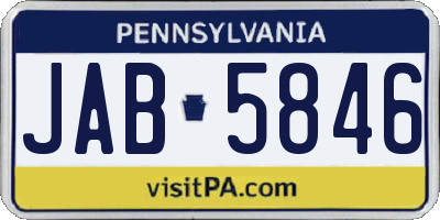 PA license plate JAB5846