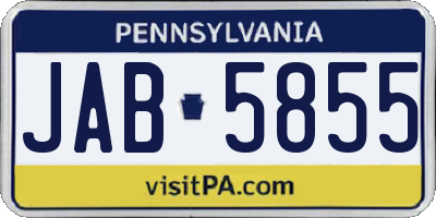 PA license plate JAB5855