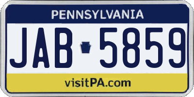 PA license plate JAB5859