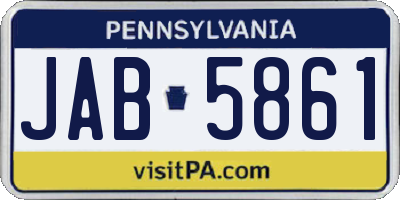 PA license plate JAB5861