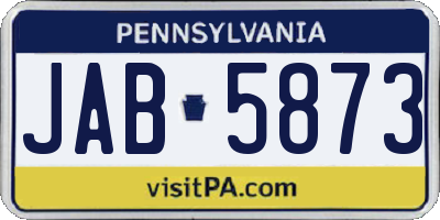 PA license plate JAB5873