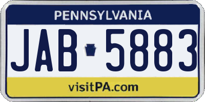 PA license plate JAB5883