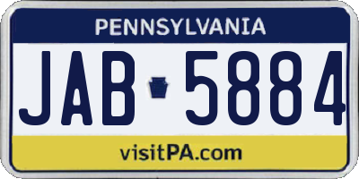 PA license plate JAB5884