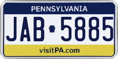 PA license plate JAB5885