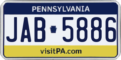 PA license plate JAB5886