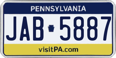 PA license plate JAB5887