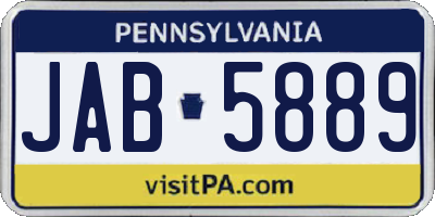 PA license plate JAB5889