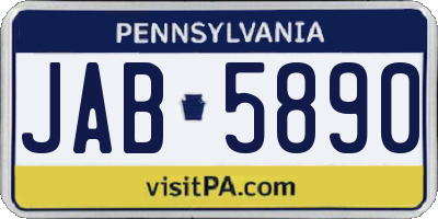 PA license plate JAB5890