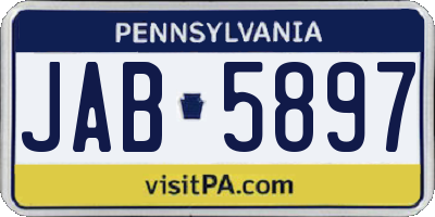 PA license plate JAB5897