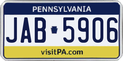 PA license plate JAB5906