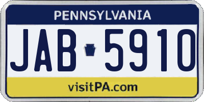 PA license plate JAB5910