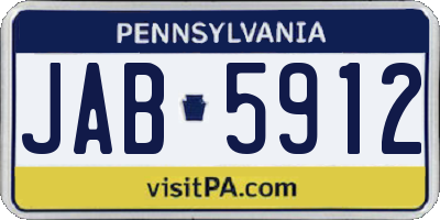 PA license plate JAB5912