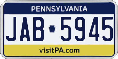 PA license plate JAB5945