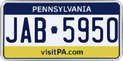 PA license plate JAB5950