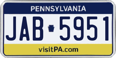 PA license plate JAB5951