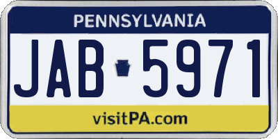 PA license plate JAB5971