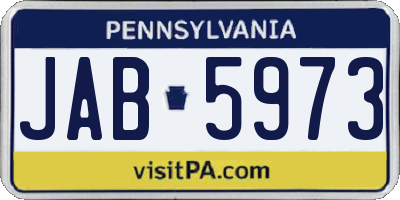 PA license plate JAB5973