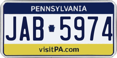 PA license plate JAB5974