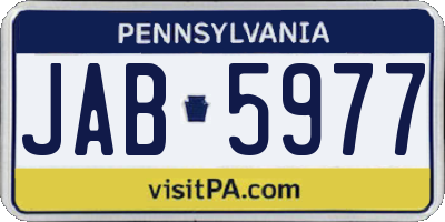 PA license plate JAB5977