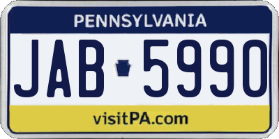 PA license plate JAB5990