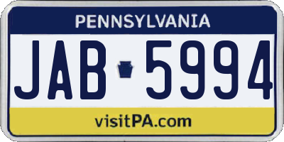 PA license plate JAB5994