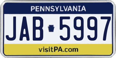 PA license plate JAB5997