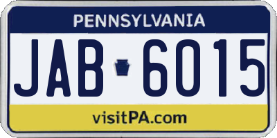PA license plate JAB6015