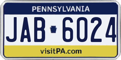 PA license plate JAB6024