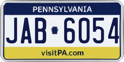 PA license plate JAB6054