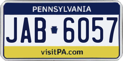 PA license plate JAB6057