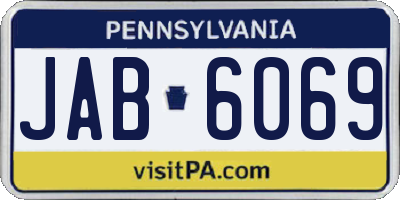PA license plate JAB6069
