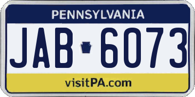 PA license plate JAB6073