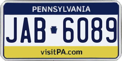 PA license plate JAB6089