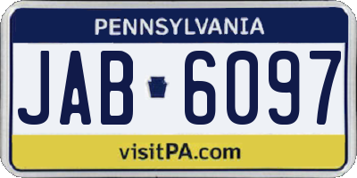 PA license plate JAB6097