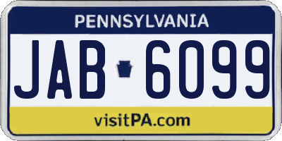 PA license plate JAB6099