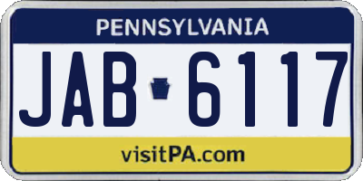PA license plate JAB6117